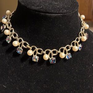 1960’s Vintage Czech Rainbow Iris Crystal choker necklace